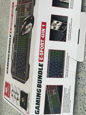 E-Sport 4-in-1 Gaming Keyboard & Mouse Set - Black with RGB Backlight